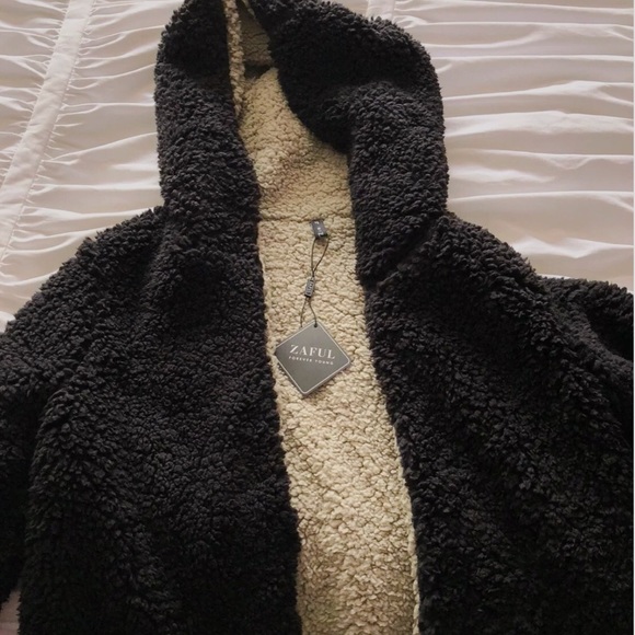 zaful reversible teddy jacket